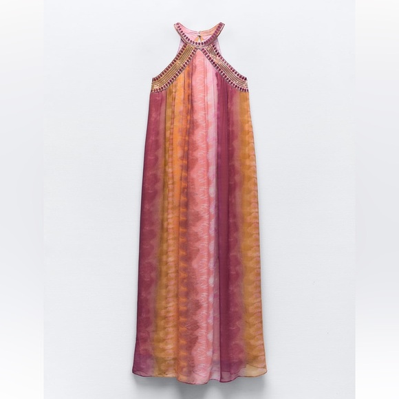 ZARA SEQUIN TIE-DYE DRESS - Picture 4 of 7